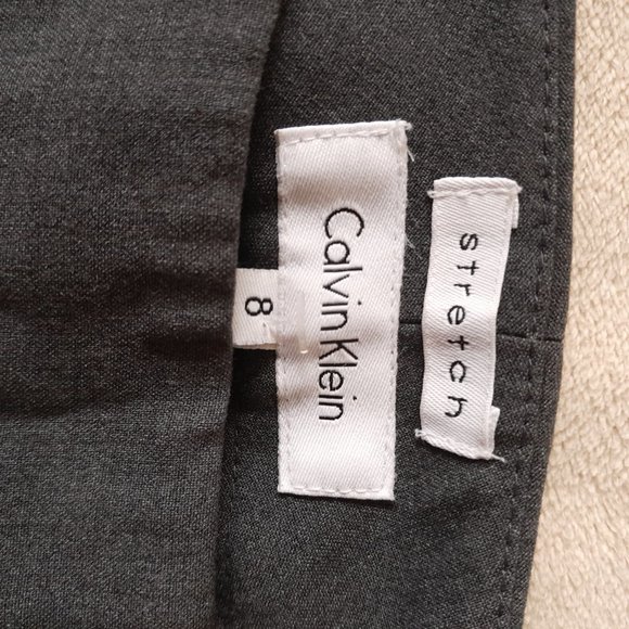4/$20 sale Calvin Klein Stretch Dress Pants Straight Leg Trouser EUC Grey - Picture 2 of 7